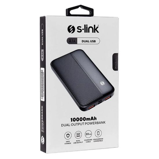 S-LINK IP-G10N SİYAH MICRO+TYPE C GİRİŞLİ 10000 MAH TAŞINABİLİR ŞARJ CİHAZI POWERBANK resmi