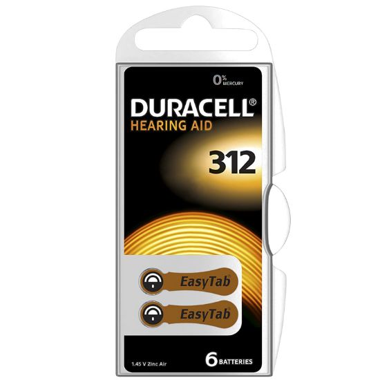 DURACELL 312 NO KULAKLIK PİLİ (6LI PAKET) resmi