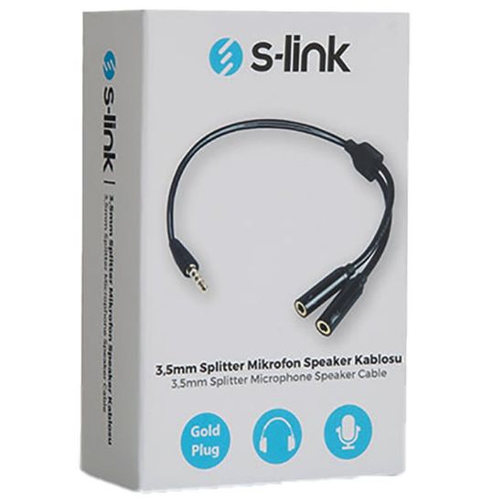 S-LINK SL-302MS 3.5 MM STEREO KULAKLIK + HOPARLÖR ÇOKLAYICI KABLO resmi