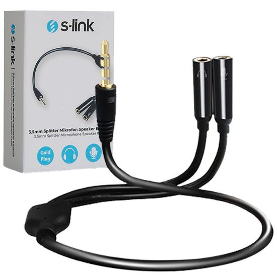 S-LINK SL-302MS 3.5 MM STEREO KULAKLIK + HOPARLÖR ÇOKLAYICI KABLO resmi