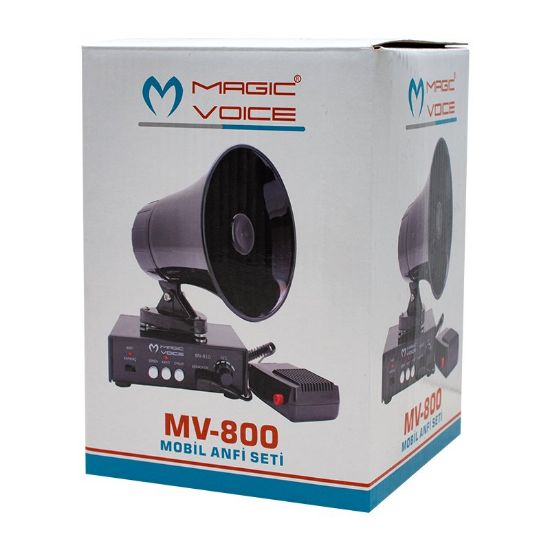 MAGICVOICE MV-800 KAYIT SİREN MİNİ PAZARCI ANFİ SETİ MIKNATISLI (ANFİ+HOPARLÖR+MİKROFON) resmi