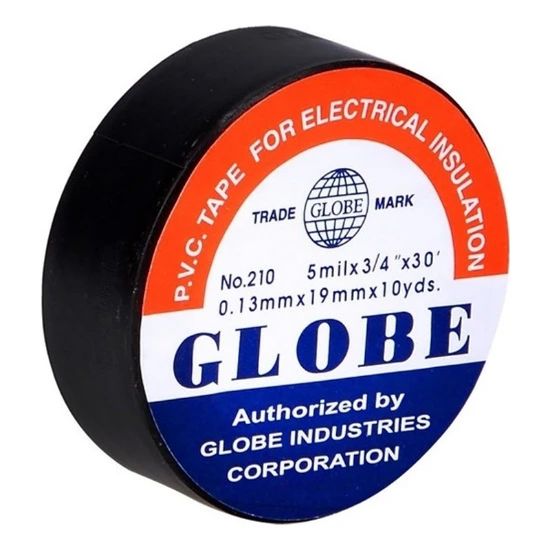 GLOBE 0.13MMX19 MM SİYAH İZOLE BANT (10LU PAKET) resmi