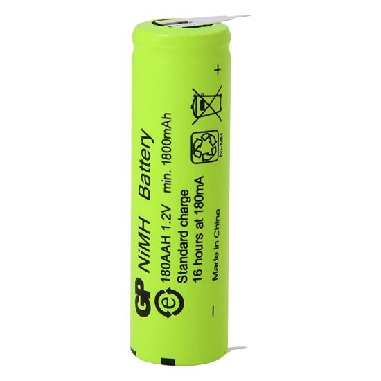 GP 180AAH 1.2 VOLT 1800 MAH DÜZ KAFA PUNTALI ŞARJLI AA KALEM PİL resmi