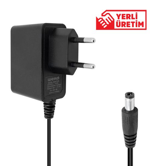 WEKO 24 VOLT - 1 AMPER 5.5*2.5 UÇLU YERLİ ÜRETİM PLASTİK KASA PRİZ TİPİ ADAPTÖR resmi