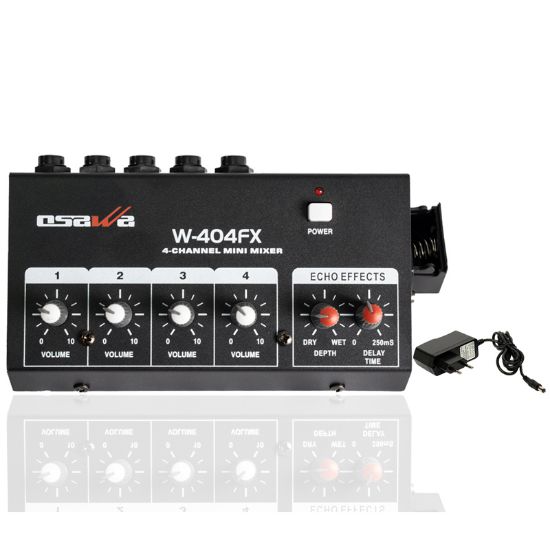 OSAWA W-404FX MİK GİRİŞ-1 LINE ÇIKIŞ EKOLU MİK ÇOĞALTICI 20 DB ADAPTÖRLÜ 4 KANAL MINI MIXER resmi