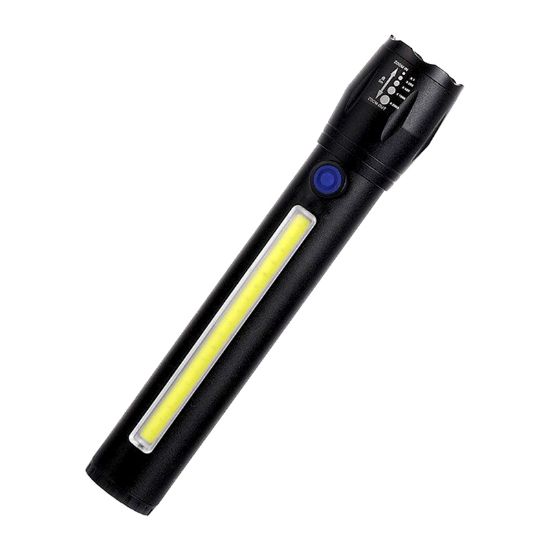 POWERMASTER PM-14621 METAL FLASHLIGHT COB POWER LEDLİ ŞARJLI EL FENERİ resmi