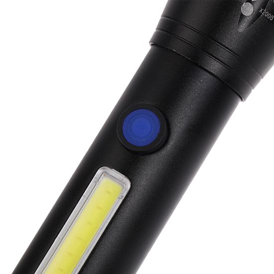 POWERMASTER PM-14621 METAL FLASHLIGHT COB POWER LEDLİ ŞARJLI EL FENERİ resmi