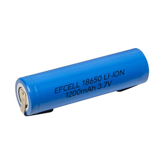 EFCELL 18650 3.7 VOLT 1200 MAH LİTHIUM LI-ION PUNTALI MAVİ PİL (BAŞLIKSIZ PUNTALI) resmi