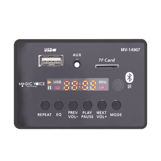 MAGICVOICE MV-14907 USB/SD/MIC/AUX/BLUETOOTH KUMANDALI EKRANLI OTO TEYP ÇEVİRİCİ DİJİTAL PLAYER BOARD resmi