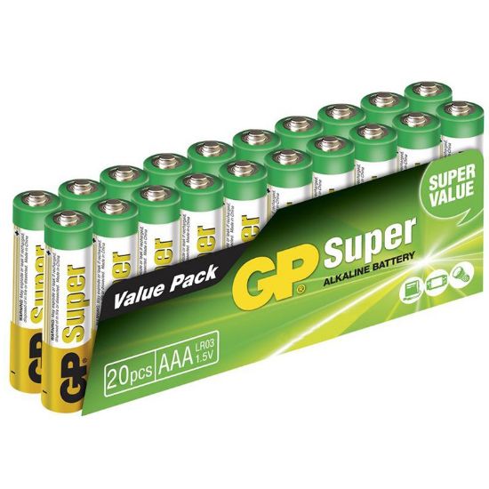 GP 24A-2VS20 AAA/LR03 SUPER ALKALİN AAA İNCE KALEM PİL (20Lİ PAKET) resmi