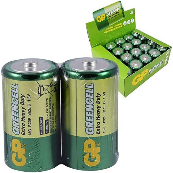 GP 13G 2S2 GREENCELL R20 BÜYÜK D BOY PİL (20Lİ PAKET) resmi