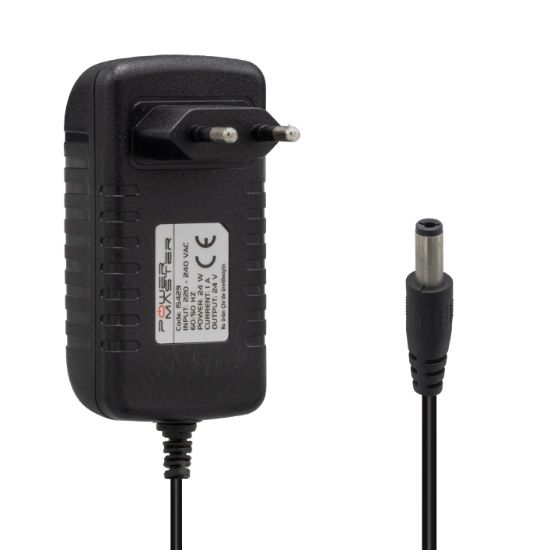 POWERMASTER PM-15429 24 VOLT - 1 AMPER 5.5*2.5 UÇLU PRİZ TİPİ PLASTİK KASA ADAPTÖR resmi