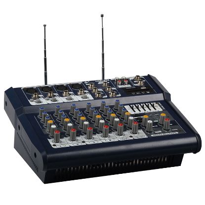 LENTUS LNT-800M 2X400W USB-BT ÇİFT EL KABLOSUZ MİKROFONLU POWER MIXER resmi