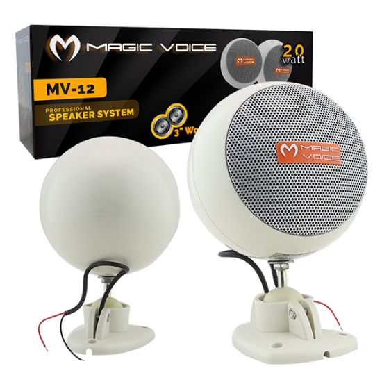 MAGICVOICE MV-12 7.5 CM 20 WATT 2Lİ TAKIM BEYAZ TRAFOSUZ SÜTUN SARKIK HOPARLÖR resmi