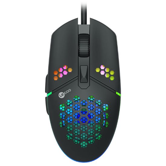 LENOVO LECOO MS105 3200 DPI 6 TUŞLU KABLOLU RGB LED AYDINLATMALI GAMING MOUSE resmi