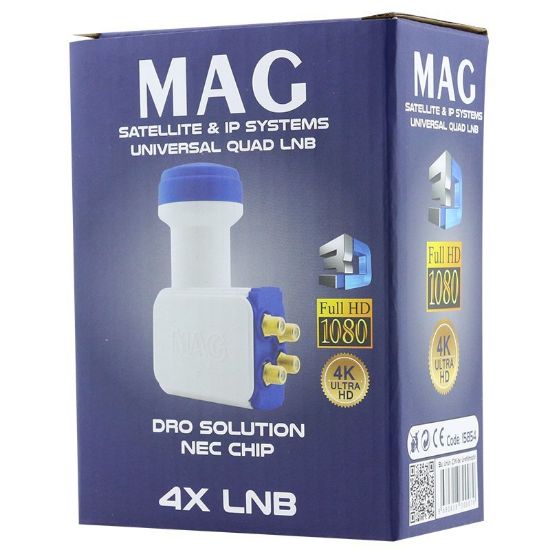 MAG DÖRTLÜ QUAD ALTIN UÇLU NEC CHIP LNB 0.1DB resmi