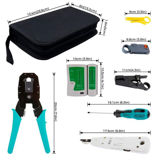 POWERMASTER PM-15953 RJ9-RJ11-RJ45 3LÜ PENSELİ KABLO TEST VE ONARIM SETİ resmi