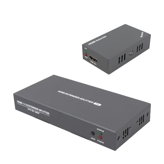 POWERMASTER PM-16071 HDMI 1X2 SPLITTER + HDMI 50 METRE EXTENDER SET resmi