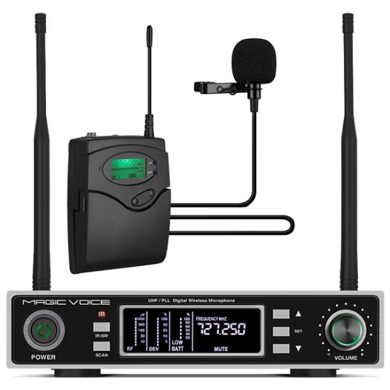 MAGICVOICE MV-1100Y UHF ÇİFT TUNER 1 YAKA KABLOSUZ TELSİZ MİKROFON resmi