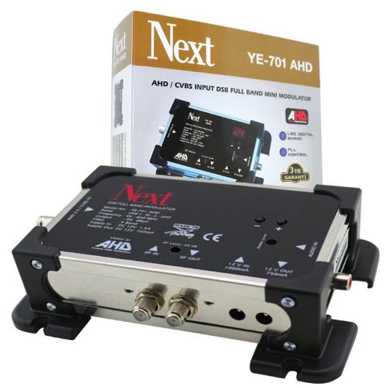 NEXT YE-701 AHD GİRİŞLİ 12V ÇIKIŞLI DSB FULL BAND TV AHD MODÜLATÖR resmi