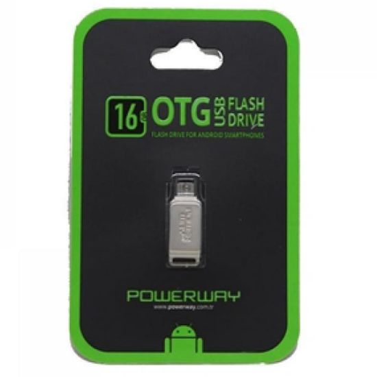 POWERWAY 16 GB MİCRO USB SAMSUNG 2.0 OTG METAL FLASH BELLEK resmi