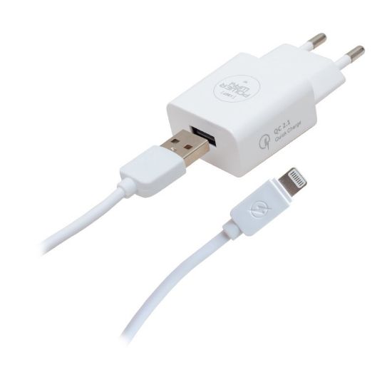 POWERWAY X-907 5 VOLT 2100 MA HIZLI ŞARJ BAŞLIK ADAPTÖRÜ + IPHONE KABLO DAHİL resmi