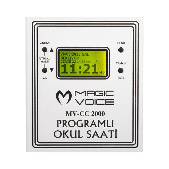 MAGICVOICE MV-CC2000 USB -20 ADET MP3 FORMATINDA ZİL İSTİKLAL MARŞLI OKUL ZİL SAATİ (ÇAN TAKILABİLİR) resmi