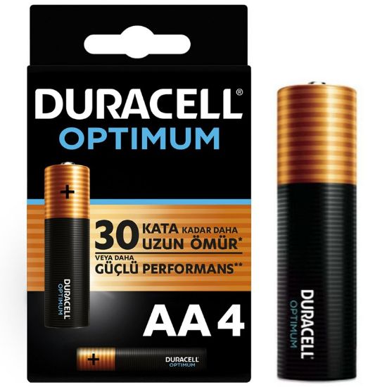 DURACELL OPTIMUM MX1500 1.5 VOLT ALKALİN AA KALEM PİL (4LÜ PAKET) resmi