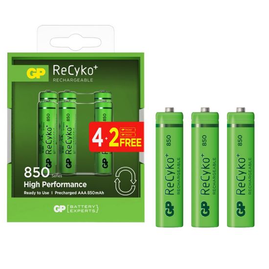 GP RECYKO 800 MAH ŞARJLI İNCE KALEM PİL (4+2 6LI PAKET FİYAT) resmi