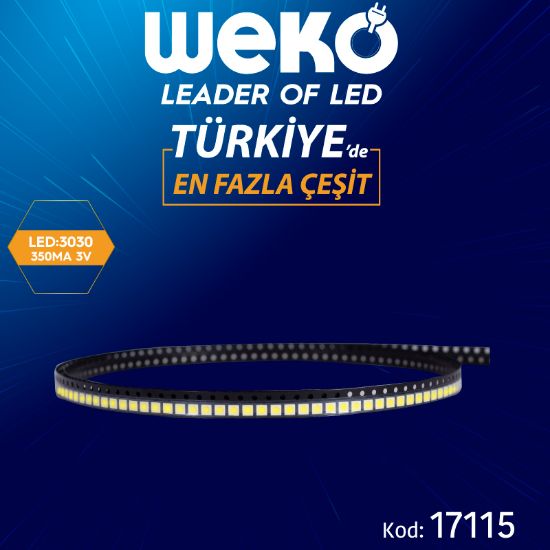 LEDBAR LEDLERİ 3030 350 MA 3V (BÜYÜK EKSİ KÜÇÜK ARTI) resmi