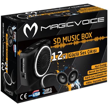 MAGICVOICE MV-17450 USB+SD KART GİRİŞLİ ŞARJLI MİNİ SEYYAR REHBER ANFİSİ resmi