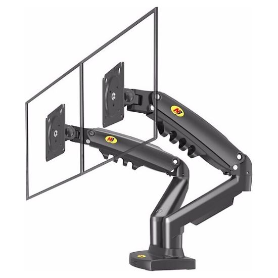 POWERMASTER F160 17 - 27 AMORTİSÖRLÜ STAND ÇİFT KOL LCD-LED MONİTÖR TUTUCU STAND ASKI APARATI resmi