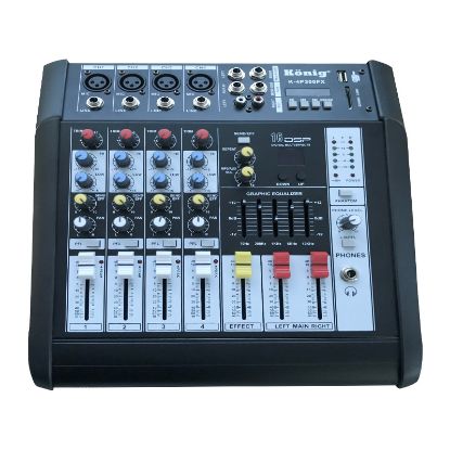 KÖNİG K-4 P300 FX 2X150 300 W 16 DSP USB-SD-BLUETOOTH 4 KANAL POWER MIXER resmi