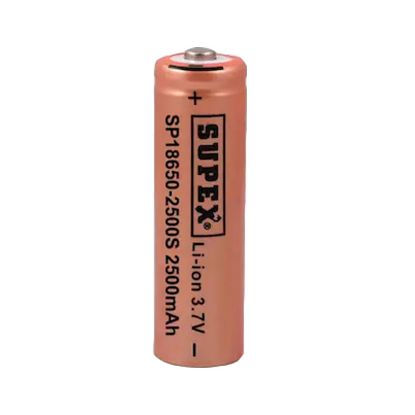 SUPEX 18650-2500S 3.7 VOLT 2500 MAH BAŞLI LI-ION PİL resmi