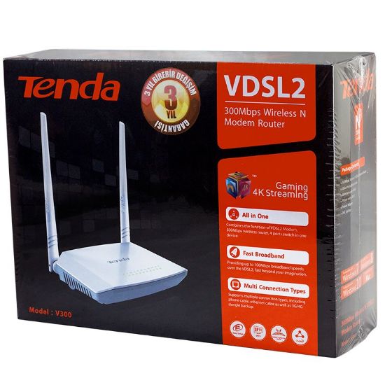 TENDA V300 4 PORT 300 MBPS VDSL MODEM resmi