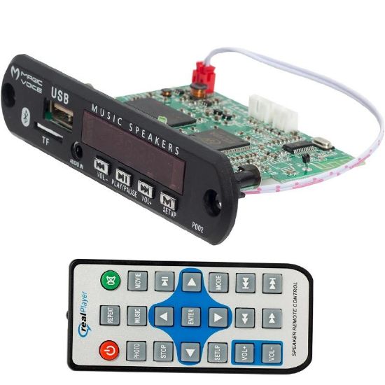 MAGICVOICE P002A MP5 USB/SD/MMC/BLUETOOTH KUMANDALI OTO TEYP ÇEVİRİCİ DİJİTAL VİDEO PLAYER BOARD (12V-500MA) resmi