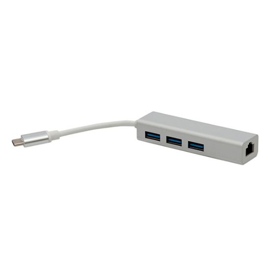 POWERMASTER PM-18229 USB TYPE-C 3.0 3 PORT HUB + GIGABIT ETHERNET ADAPTÖR resmi