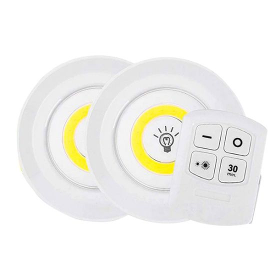 POWERMASTER 150 LÜMEN COB LED YUVARLAK BEYAZ KUMANDALI ÇİFT AMPÜL resmi