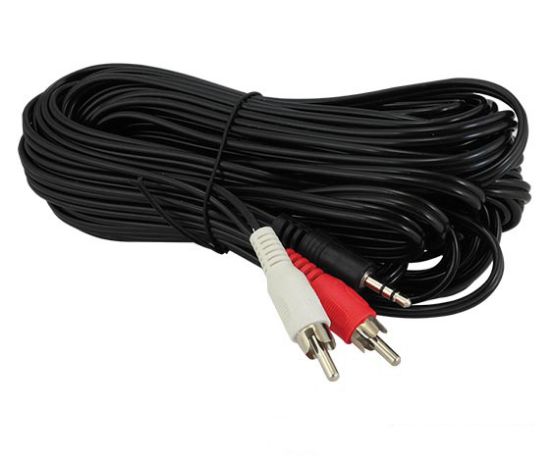 2 RCA ERKEK + 3.5 MM STEREO ERKEK 10 METRE SES KABLOSU resmi