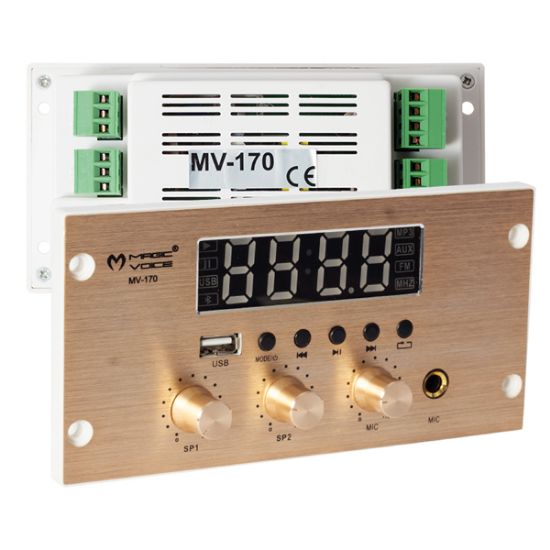 MAGICVOICE MV-170 4X25 WATT USB-BT-MİK GİRİŞLİ-MÜZİK KONTROL ANFİ [SIVA ALTI] resmi