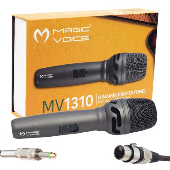 MAGICVOICE MV-1310 DİNAMİK PROFESSIONAL KABLOLU EL MİKROFONU (5 METRE KABLOLU) resmi