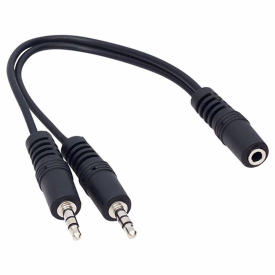 POWERMASTER 3.5 MM STEREO DİŞİ / 2X3.5 MM STEREO ERKEK 20 CM Y KABLO resmi