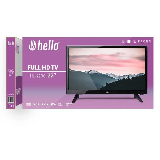 HELLO HL-2200 22 AUDIO IN-RCA-VGA-HDMI-USB FULL HD LED MONİTÖR (220V-12 VOLT)(55 CMX32 CM) resmi