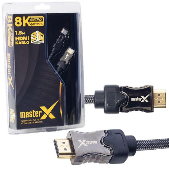 MASTERX MX-18938 8K 60HZ 2.1V ULTRA HD 1.5 METRE HDMI KABLO resmi