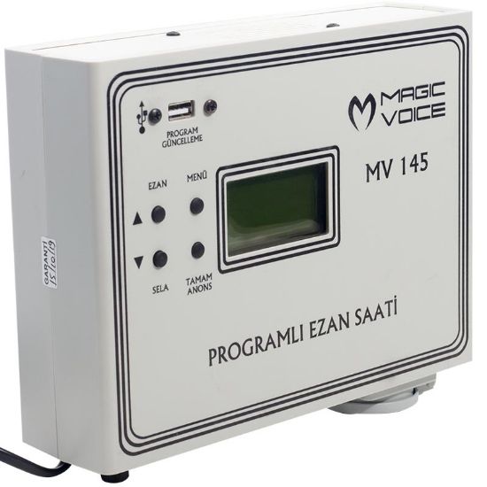 MAGICVOICE MV-145 3 HOCALI PROGRAMLI DUVAR TİPİ EZAN SAATİ (TKS-014) resmi