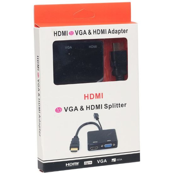 POWERMASTER PM-19260 HDMI TO VGA + HDMI SPLITTER ÇEVİRİCİ ADAPTÖR resmi