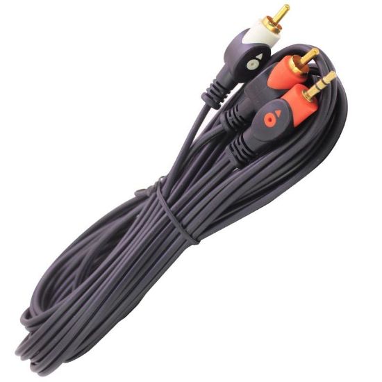 POWERMASTER 1. KALİTE 2 RCA ERKEK + 3.5 MM STEREO ERKEK GOLD 5 METRE KABLO resmi