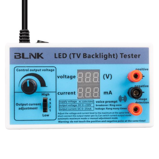 BLİNK LED TV BACKLIGHT VOLTAJ-AMPER ÖLÇER OUTPUT 0-230V SESLİ TEST CİHAZI resmi