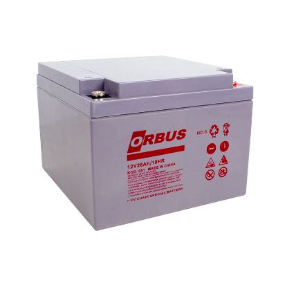 ORBUS 12 VOLT - 28 AMPER YATIK TİP ENGELLİ ARAÇ AKÜSÜ (177 X 166 X 126 MM) resmi