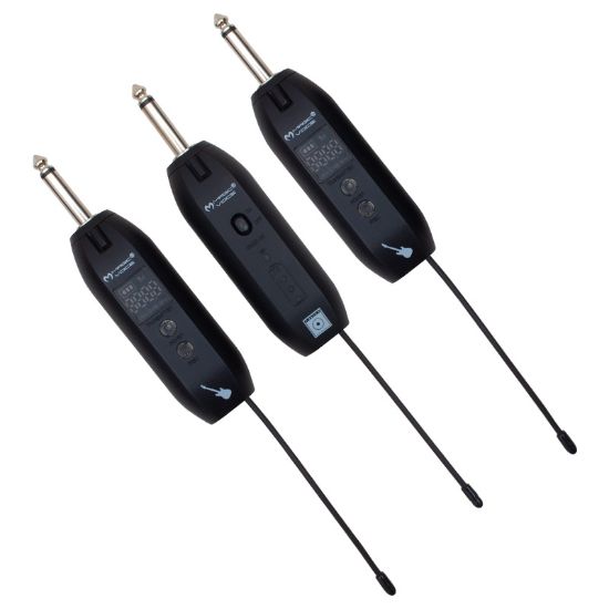 MAGICVOICE MV-19591 UHF GİTAR TİP KABLOSUZ MİKROFON ÜÇLÜ SET resmi